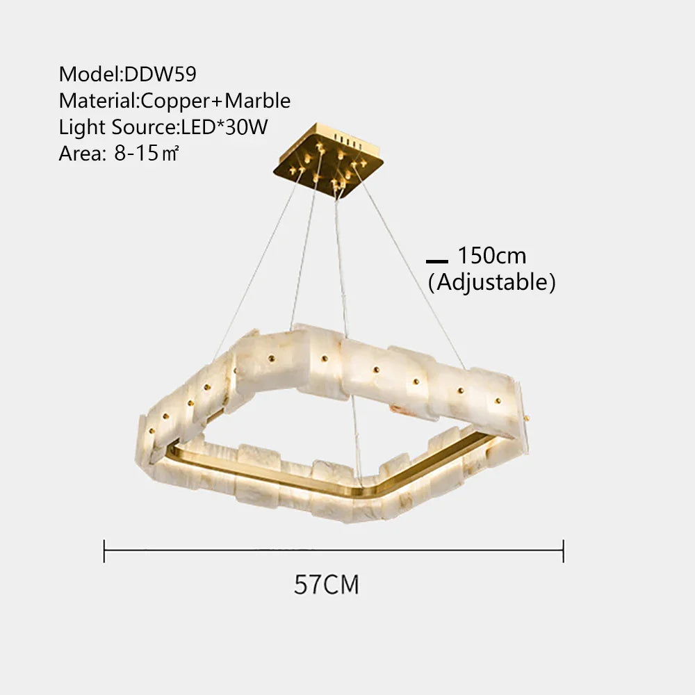 Afralia™ Marble Ceiling Chandelier: Luxury LED Hanging Lamp for Living Room Decor