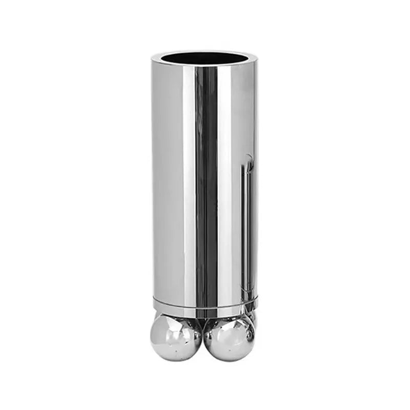 Afralia™ Silver Cylinder Vase Home Decoratinum