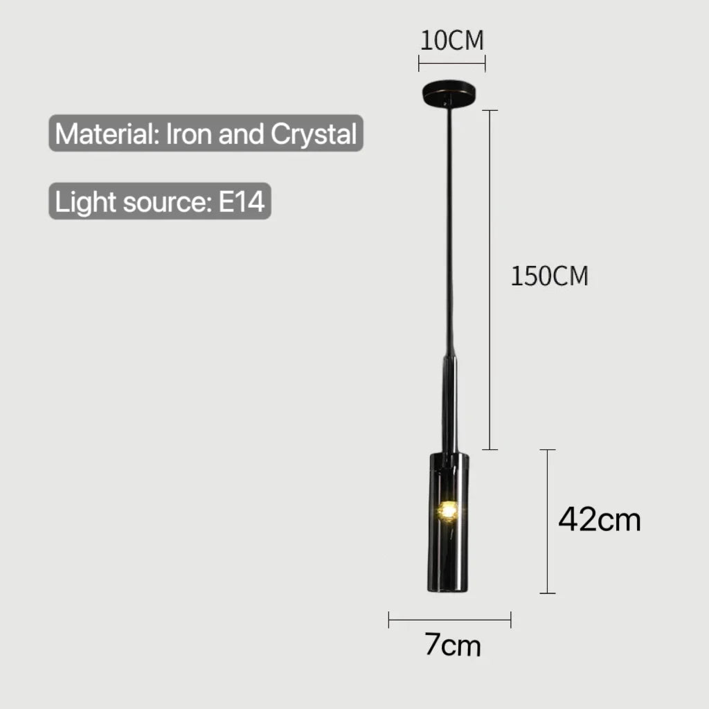 Afralia™ Modern LED Glass Crystal Pendant Light for Home Décor