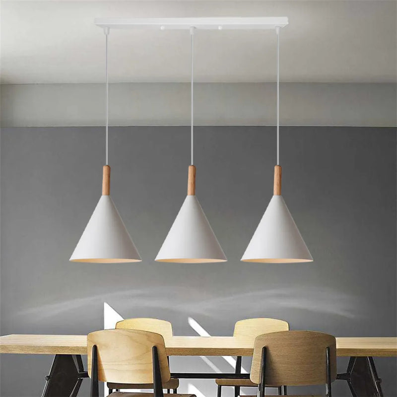 Afralia™ Modern Nordic Pendant Light White Lampshade E27 for Bedroom Living Room