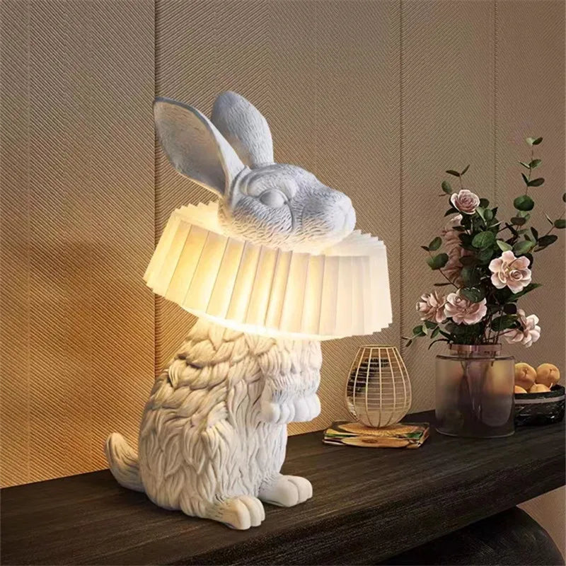 Afralia™ Rabbit Resin Table Lamp for Kids Room Decor