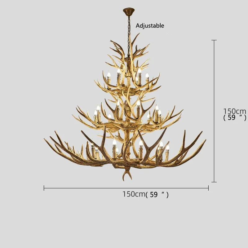 Afralia™ Antler LED Chandeliers: Creative Retro Resin Pendant Lamps for Home & Hospitality Lighting