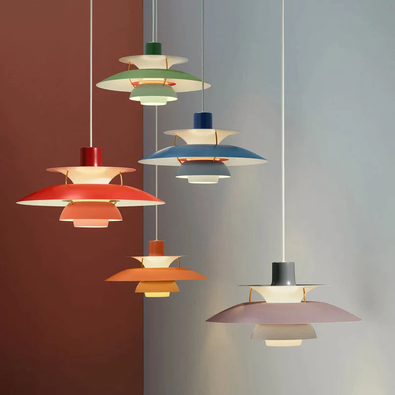 Afralia™ Colorful Umbrella Pendant Light for Dining Room and Bedroom