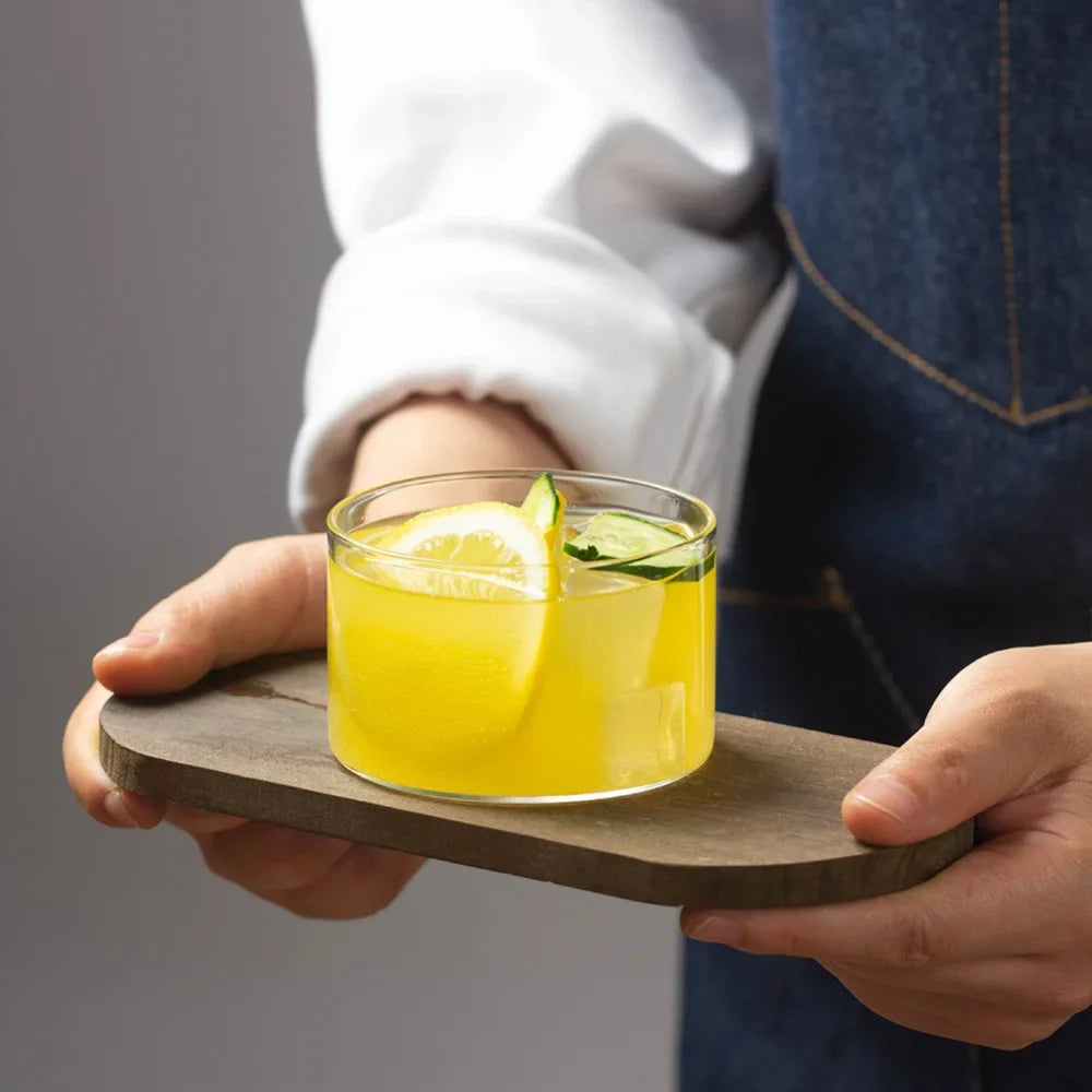 Afralia™ Glass Cup Set for Tea Juice Milk Ice Cream Pudding - Heat Resistant High Borosilicate Drinkware