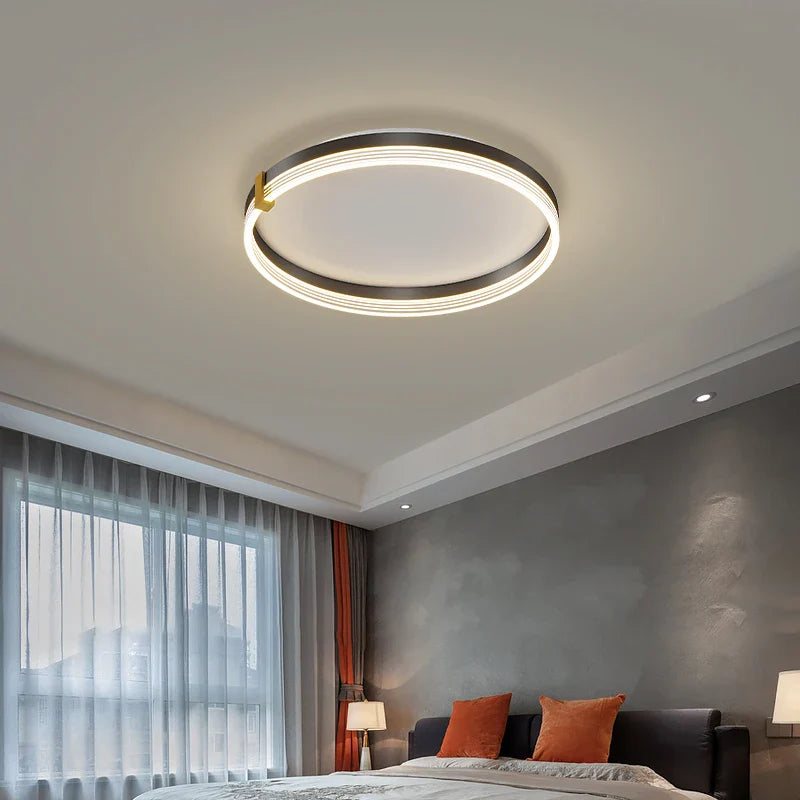 Afralia™ Modern Round Ring LED Ceiling Chandelier for Living Room and Bedroom