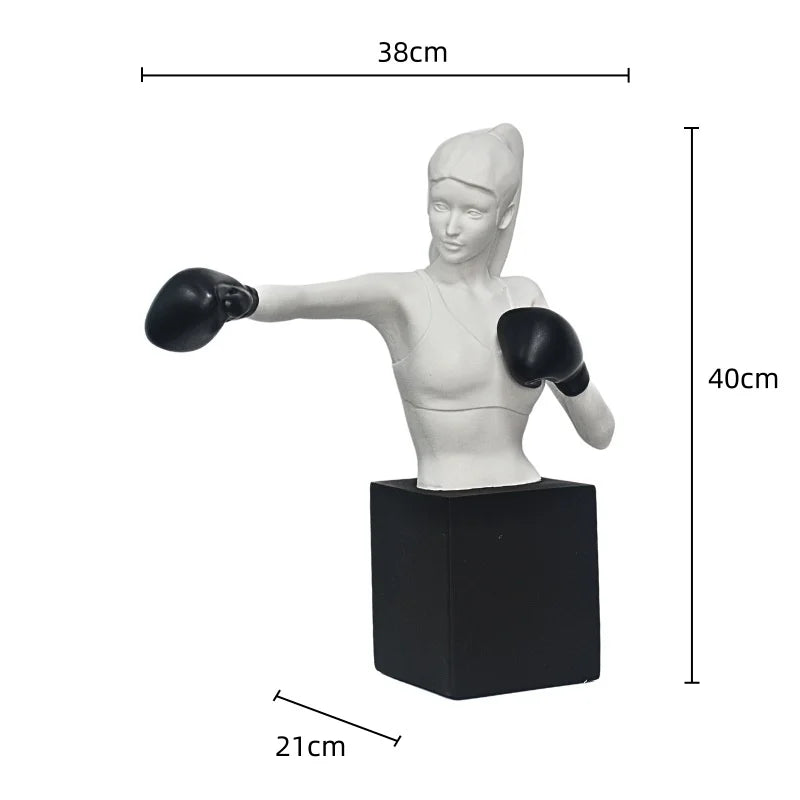 Afralia™ Boxer Resin Statue: Abstract Movement Figure Ornament for Home Decor