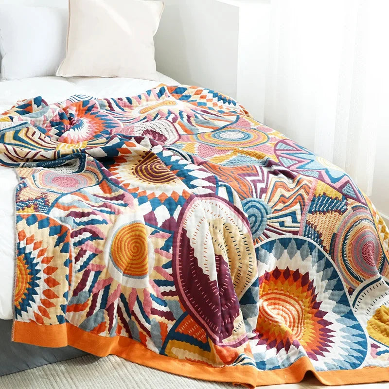 Afralia™ Cotton Gauze Boho Throw Blanket