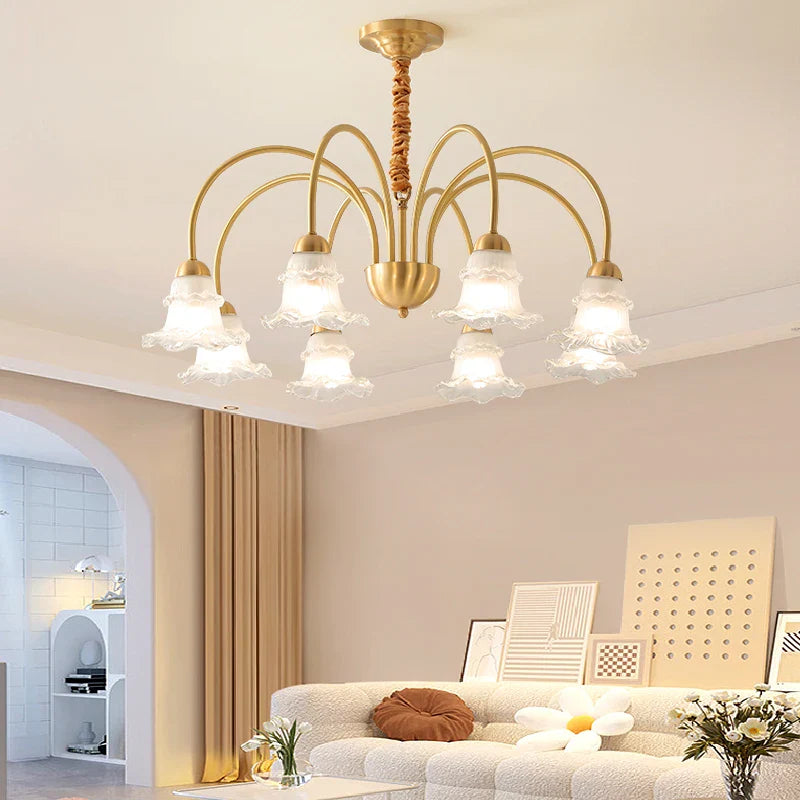 Afralia™ Luxury European Copper Chandelier for Living Room, Bedroom, and Dining Room