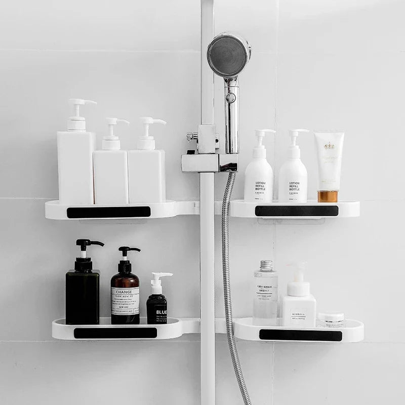 Afralia™ Rotatable Corner Shelf: Wall-mounted Storage Rack for Bathroom and Kitchen Essentials
