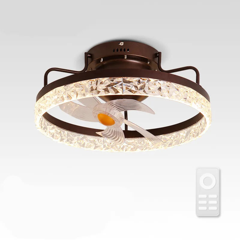 Afralia™ Modern Round Ceiling Fan Chandelier for Living Room and Bedroom.