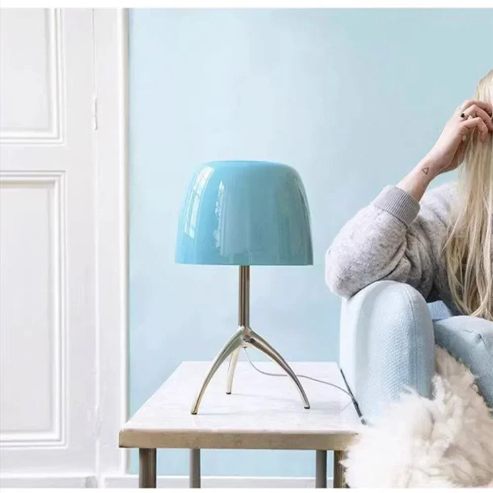 Afralia™ Glass Shade Table Lamp: Designer Tripod Desk Light for Bedroom