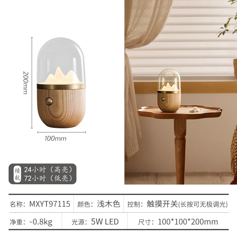 Afralia™ Solid Wood Touch Desk Lamp for Bedroom and Living Room