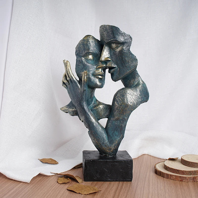 Afralia™ Loving Couple Resin Statue for Interior Decor and Valentine's Day Gift