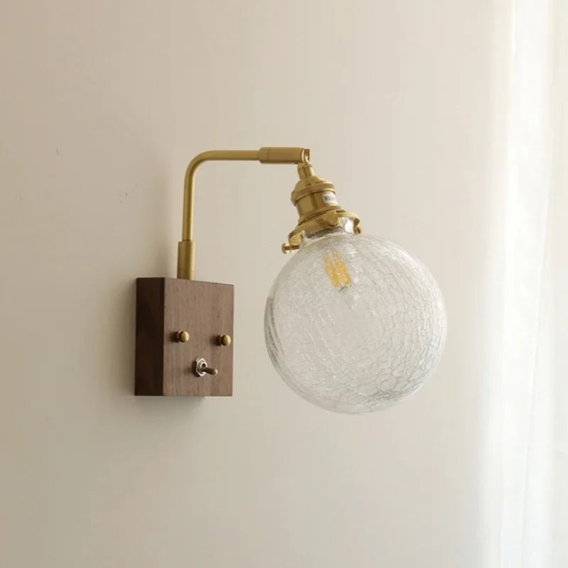 Afralia™ Nordic LED Wall Lamp Glass Copper Bathroom Mirror Light Fixtures