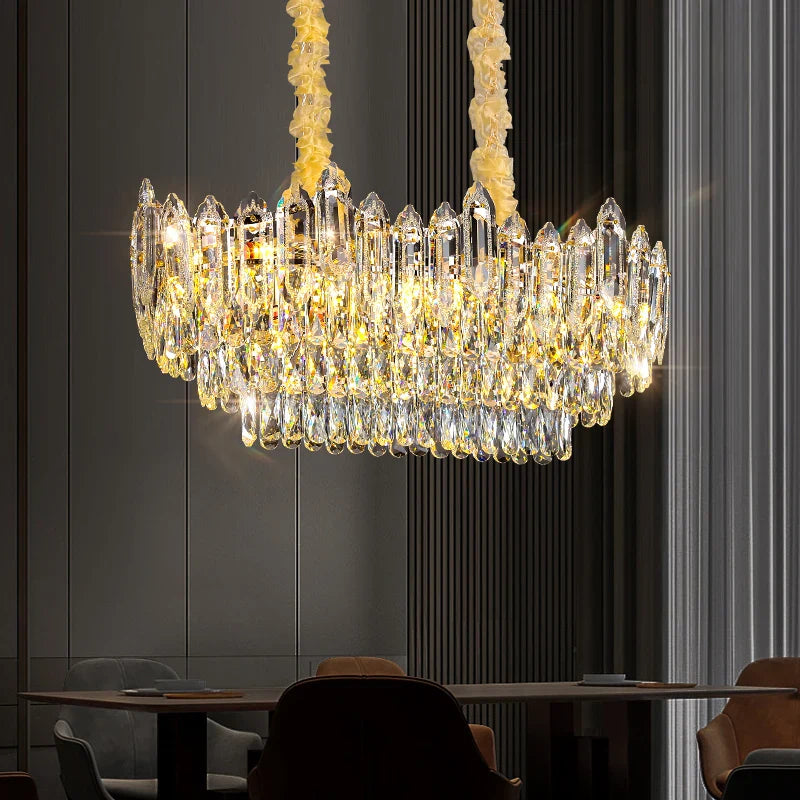 Afralia™ Crystal Chandelier: Modern Light Luxury for Living Room, Bedroom, Dining Room