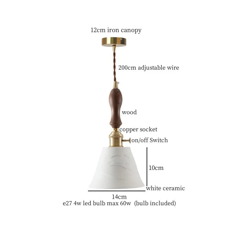 Afralia™ Ceramic LED Hanging Pendant Light - Modern Nordic Design for Home Decor