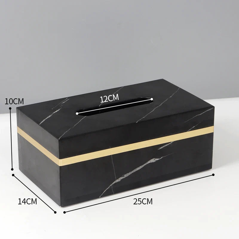 Afralia™ Marble Napkin Tissue Box Holder | Luxury Bathroom Accessories Set