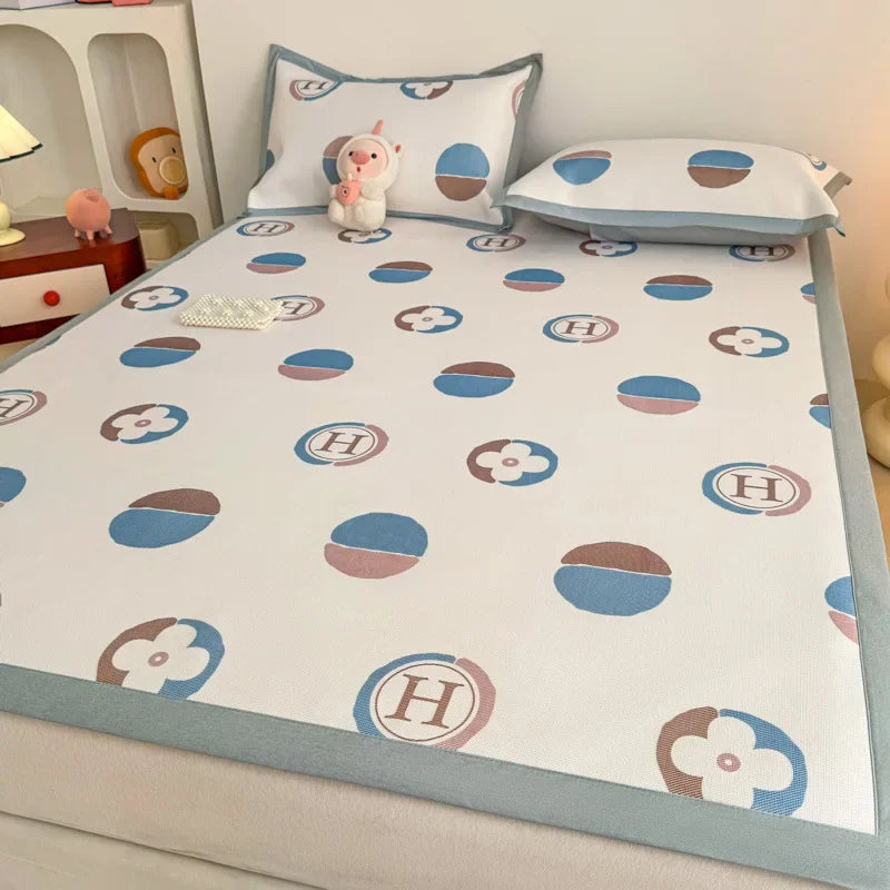 Afralia™ Antibacterial Pattern Mat Set | Skin-Friendly & Soft Mattress | Summer Air Conditioning