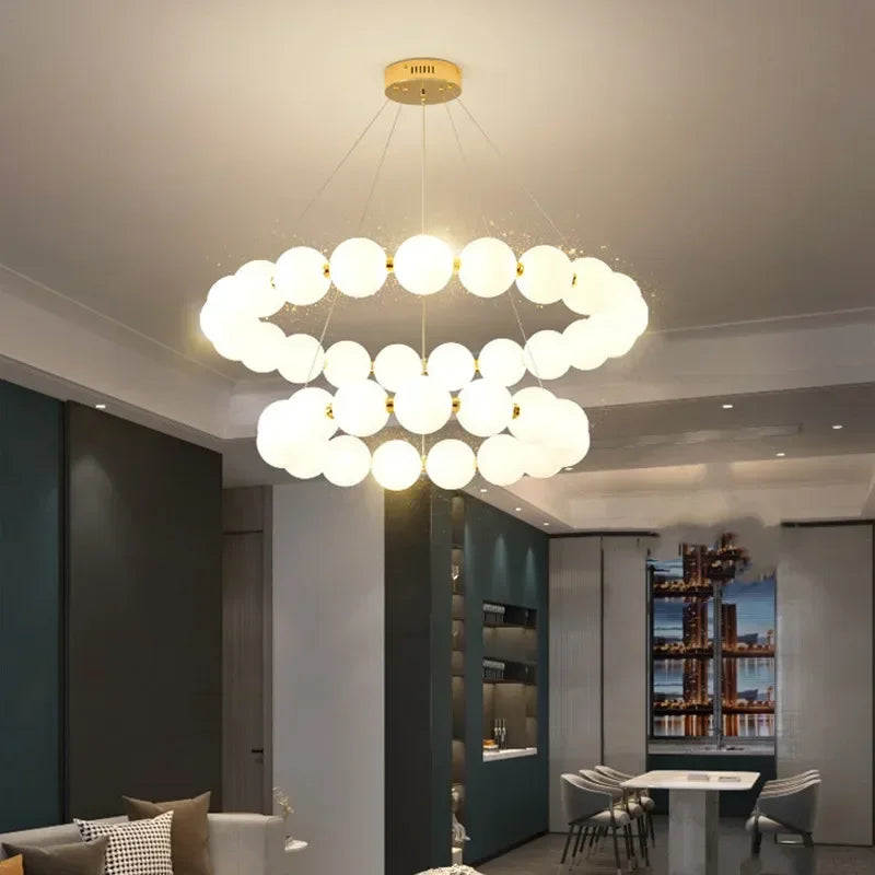 Afralia™ LED Acrylic Chandelier for Living Room Bedroom Hall Pendant Lamps