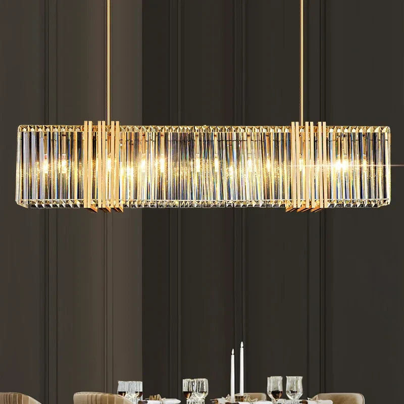 Afralia™ Luxe E14 LED Crystal Pendant Chandelier: Elegant Dining Room Lighting