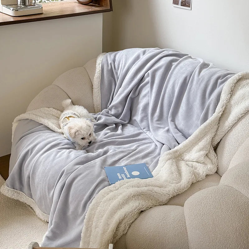 Afralia™ Lamb Wool Multi-Purpose Blanket: Soft & Warm Sofa Cover, Office Quilt