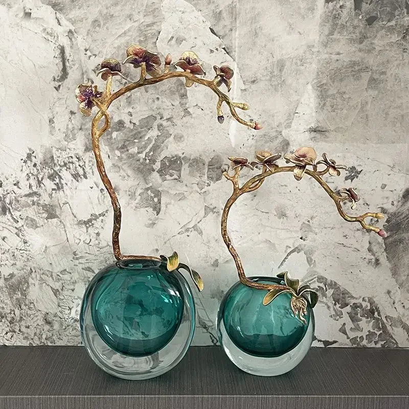 Afralia™ Luxury Enamel Glass Home Decoration: New Chinese Style Handmade Crafts