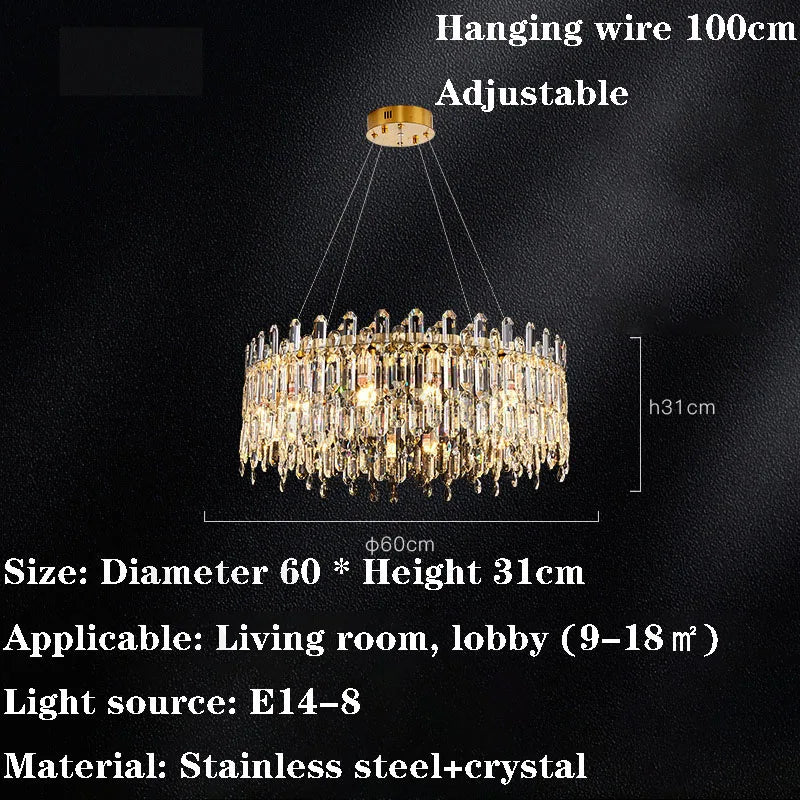 Afralia™ Crystal Pendant LED Chandelier | Home Decor Ceiling Light Fixture