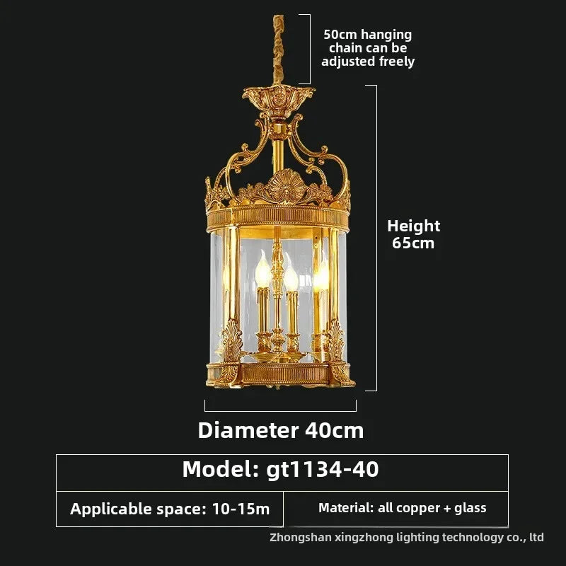 Afralia™ Luxury Copper Chandelier for European Restaurant Corridor Foyer Balcony