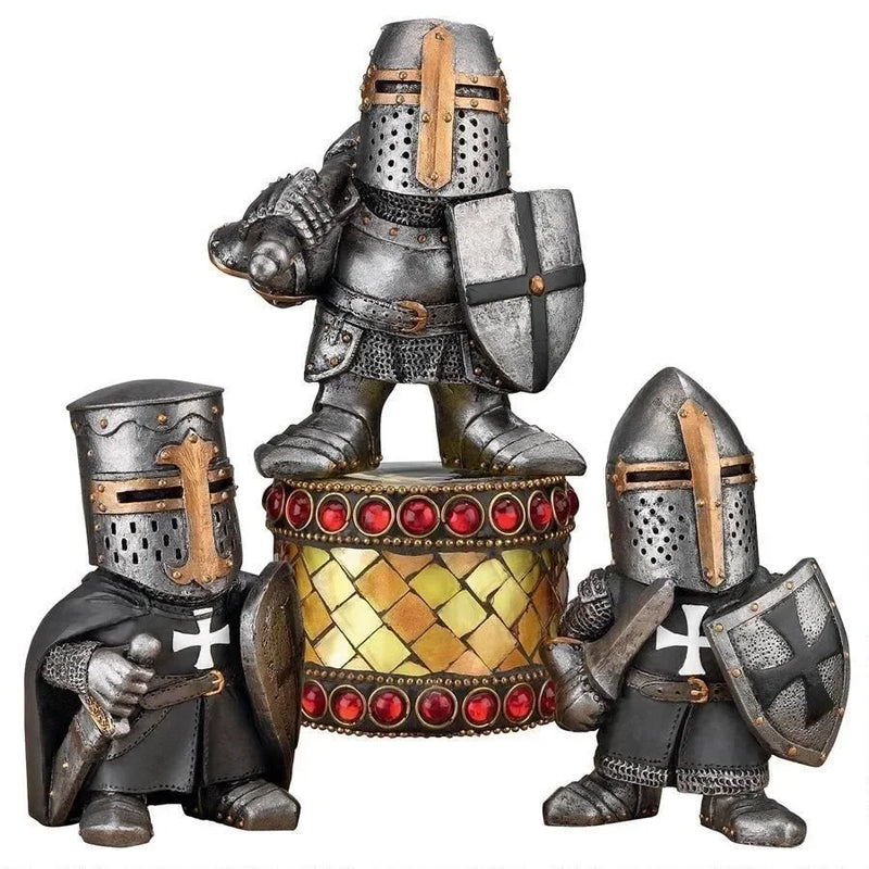 Afralia™ Soldier Knight Guard Gnome Ornament for Outdoor Garden Decor