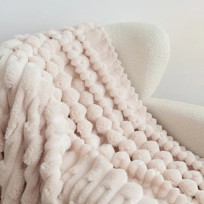 Afralia™ Faux Bamboo Knot Velvet Blanket: Soft, Cozy, All-Season Flannel Throw & Shawl