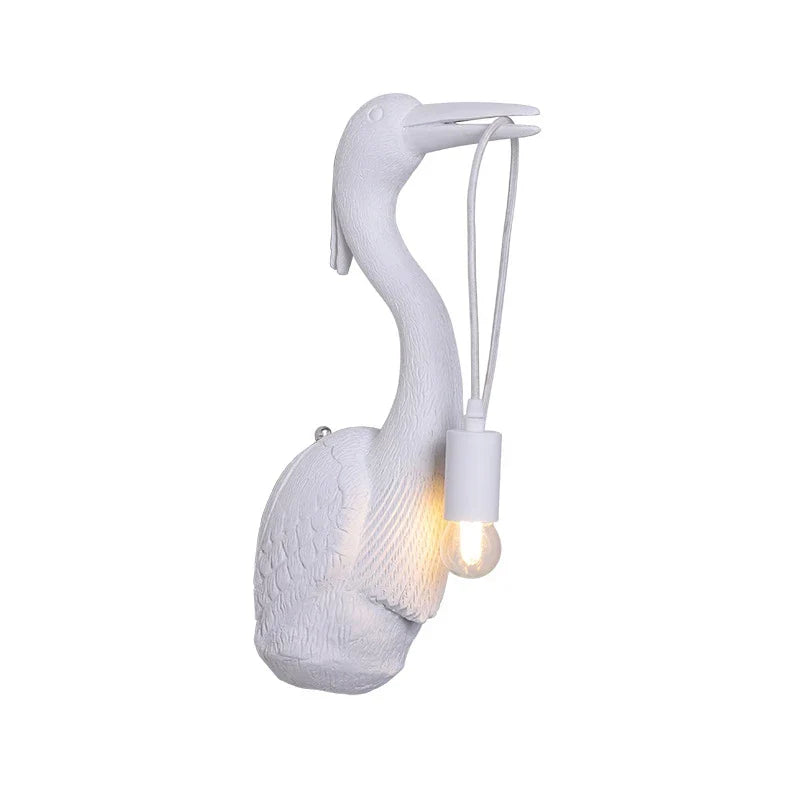Afralia™ Nordic Crane Resin Wall Lamps for Bedroom, Living Room, Staircase, and Corridor