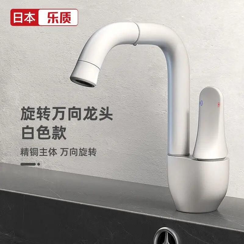 Afralia™ Brass Faucet with Rotating Ceramic Spool for Household Bathroom Basins