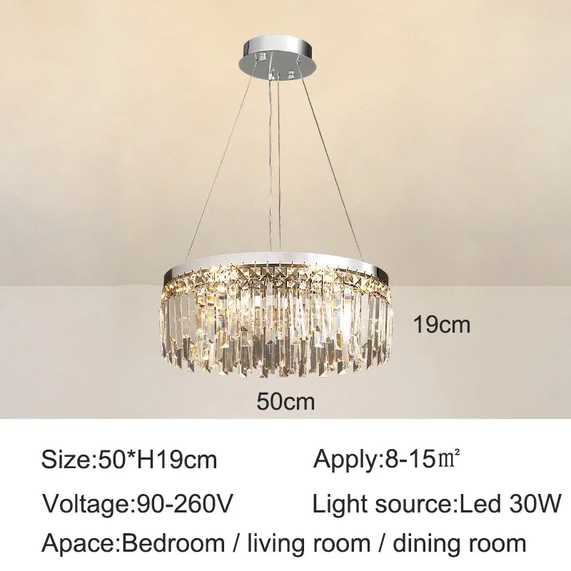 Afralia™ Modern Crystal Ceiling Chandelier - Stylish Round Art Lighting Fixture for Luxe Living Room