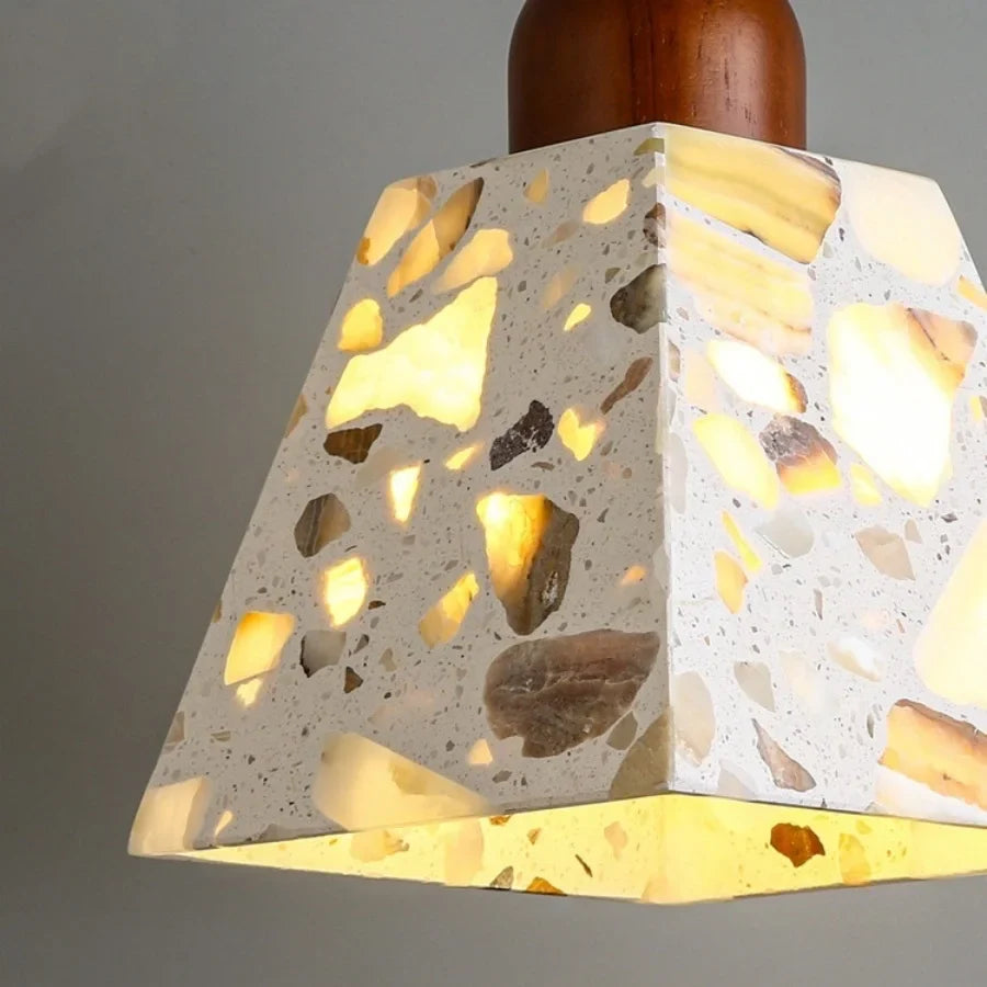 Afralia™ Wood LED Pendant Lamp Japan Style Wabi Sabi Hanging Light Fixtures