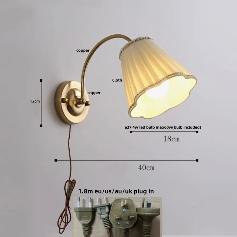 Afralia™ Wood LED Wall Sconce Pull Chain Switch Rotatable 2 Arms Stair Light