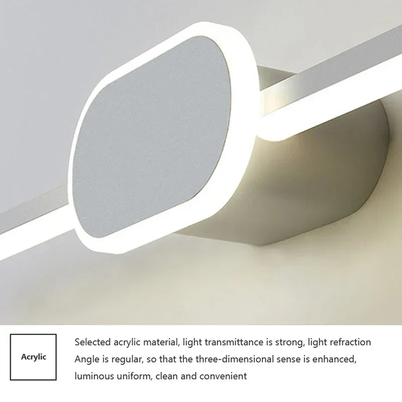 Afralia™ Modern LED Bathroom Wall Lamp - Three Color Adjustable Bedside Light