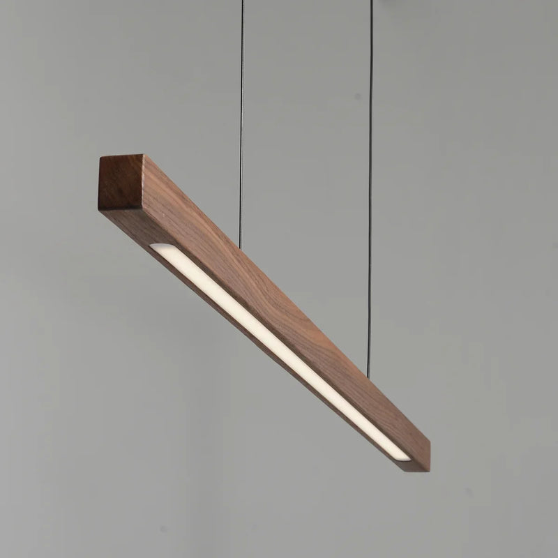 Afralia™ Black Walnut Dining Pendant Light: Simple Log Strip Design for Dining Room, Office