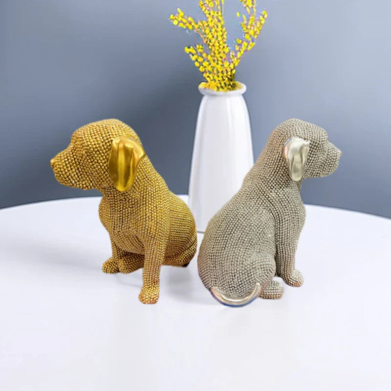 Afralia™ Labrador Resin Dog Statue for Bookshelf and Office Display