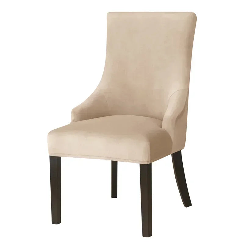 Afralia™ Velvet High Back Chair Cover: Stretch Spandex Slipcover for Elegant Home Decor