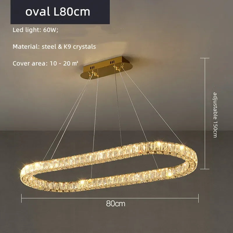 Afralia™ Crystal Ceiling Chandelier LED Light Fixture for Home Decor