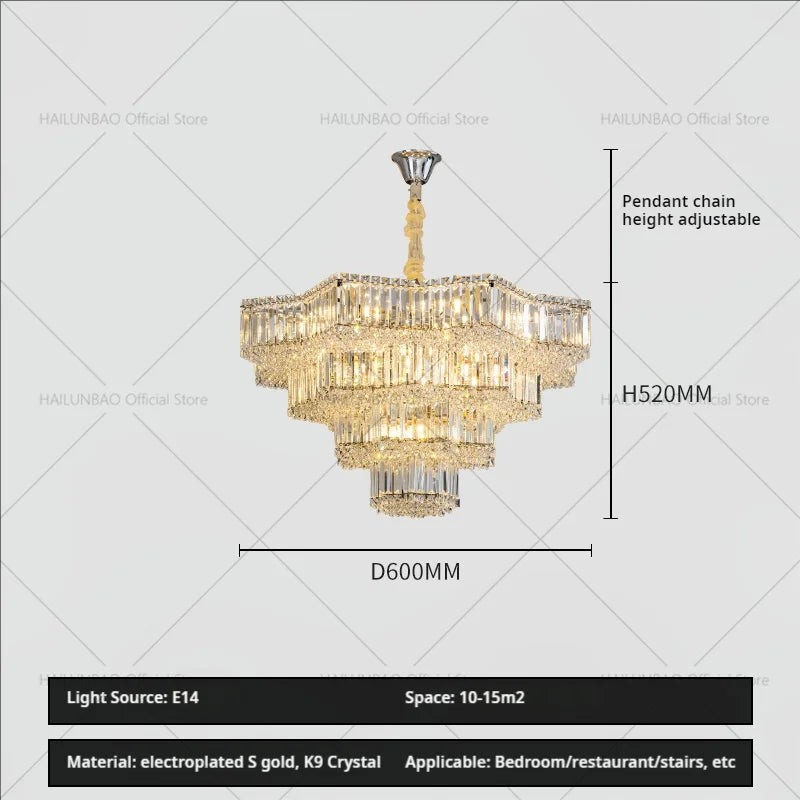 Afralia™ Light Crystal Chandelier: European Style for Living, Dining & Study Rooms