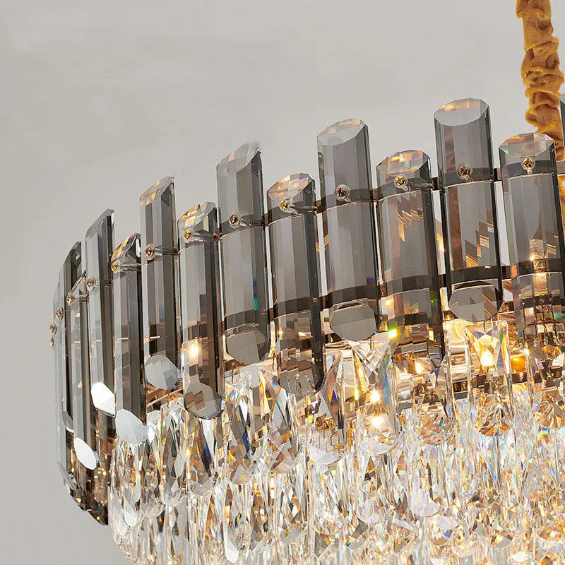 Afralia™ K9 Crystal Modern Ceiling Chandelier for Living Room Lighting Fixture