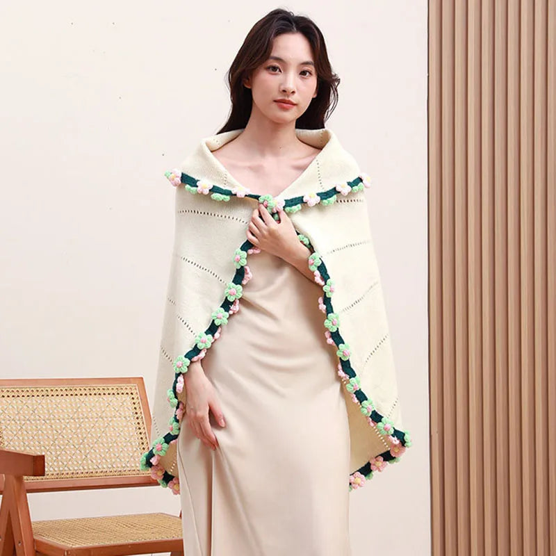 Afralia™ Elegant Daisy Bouquet Soft Blanket for Office Sofa, Multi-Functional Nap Shawl & Cushion