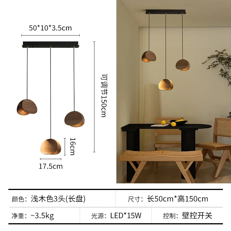 Afralia™ Wabi-sabi Wood Chandelier: Zen Tea Room Staircase Light, Retro Living Room Design