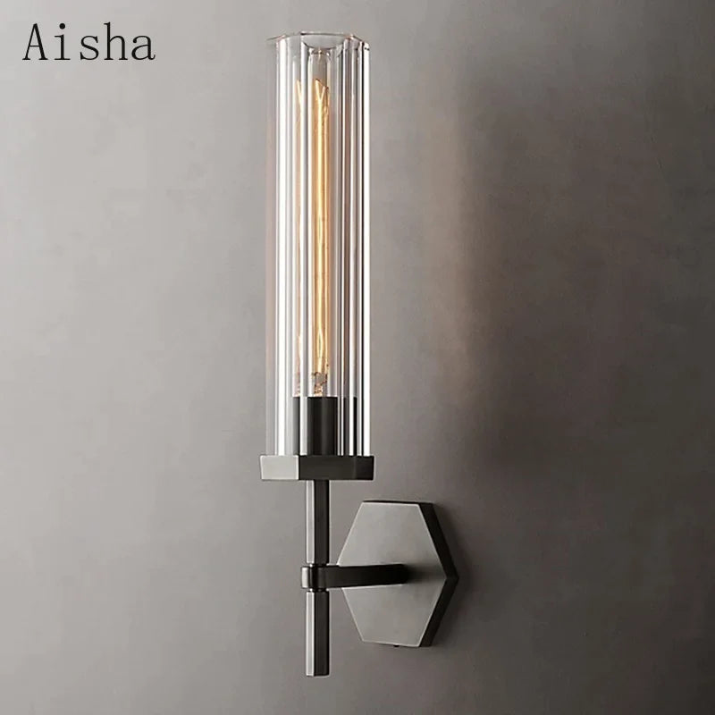 Afralia™ Crystal Shades Gold/Black Metal Wall Sconces - Elegant Edison Wall Mounted Lights