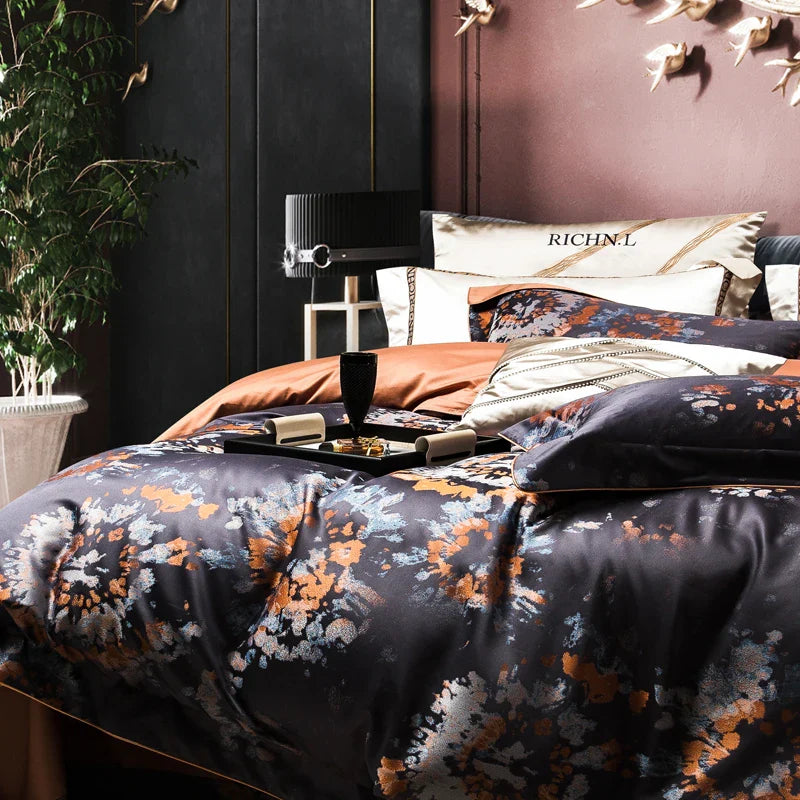 Afralia™ 1500TC Jacquard Egyptian Cotton Bedding Set for Queen King Linens