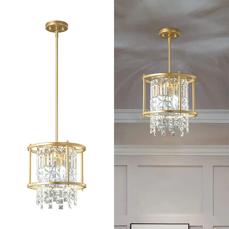 Afralia™ Modern K9 Crystal Chandelier Ceiling Hanging Lamp for Living Room Bedroom
