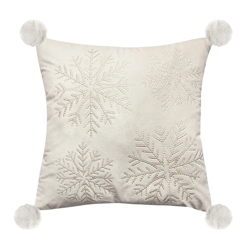 Afralia™ Embroidered Christmas Pillow Cover Set - Festive Holiday Home Decor