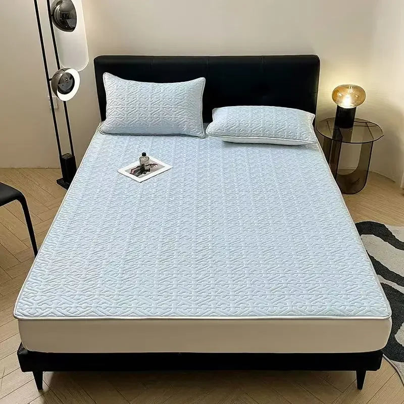 Afralia™ Latex Cooling Mat Set: Washable, Soft, Breathable Bed Sheet - 3 Pieces