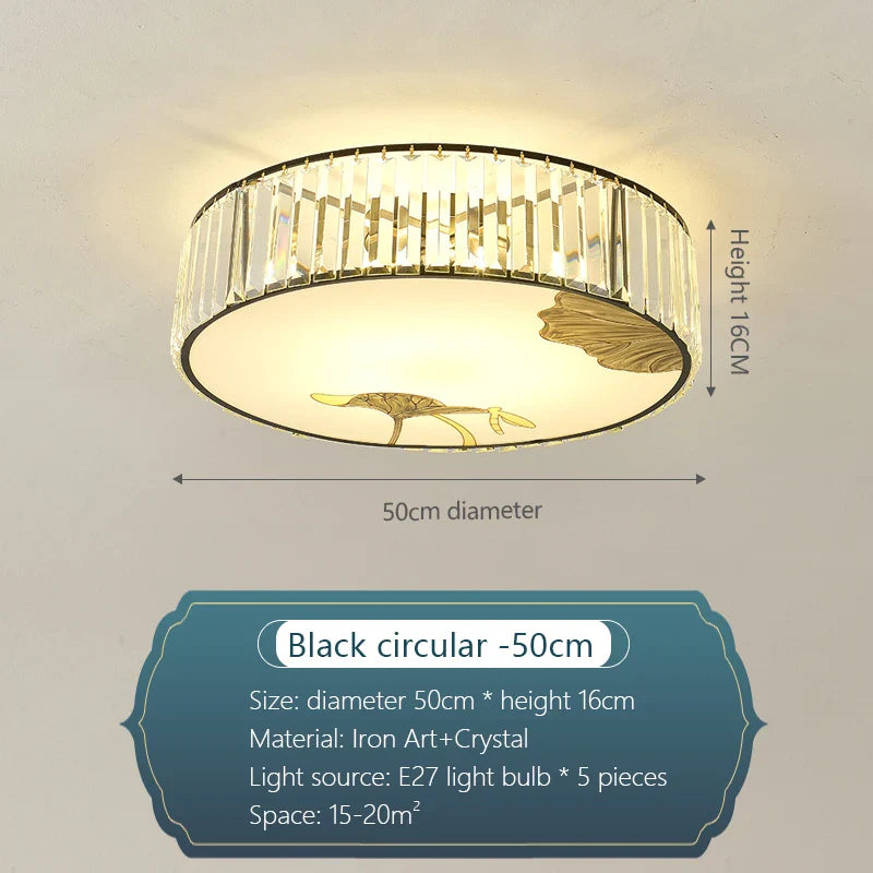 Afralia™ Crystal Round Ceiling Light - Modern Warm Bedroom Atmosphere